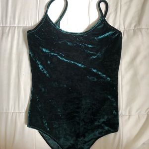 velvet emerald green bodysuit | F21